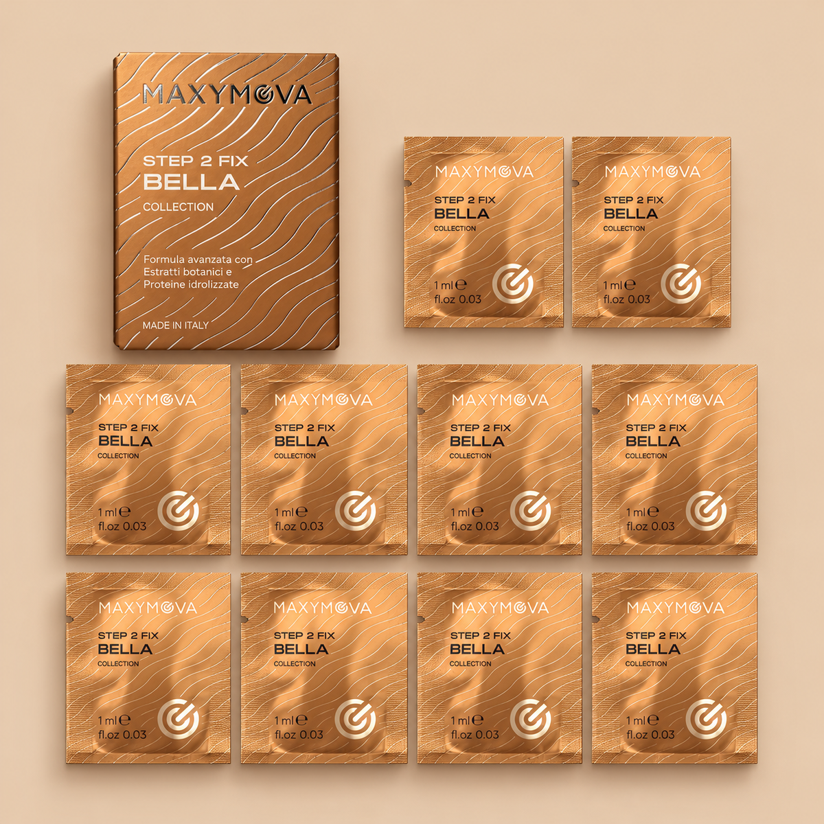 BELLA STEP 2 FIX MONODOSE LAMINATION SACHETS – BELLA COLLECTION KOREAN LASH & BROW SYSTEM – 10 X 1 ML