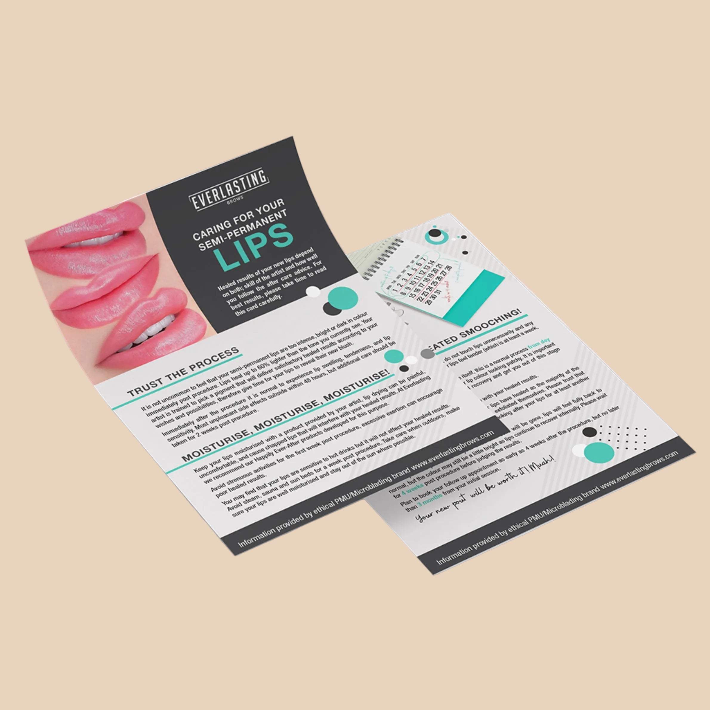 Everlasting | Aftercare PMU Lips Leaflets x 50