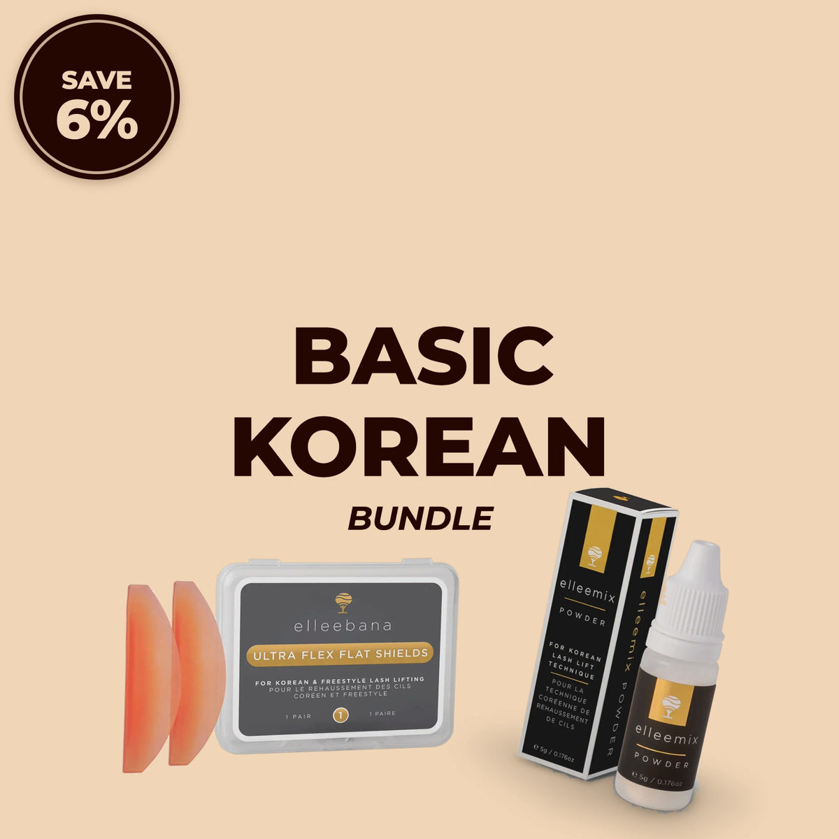 Basic Korean Lash Lift Bundle, save 6%: Ultra Flex Flat Shields and ElleeMIX