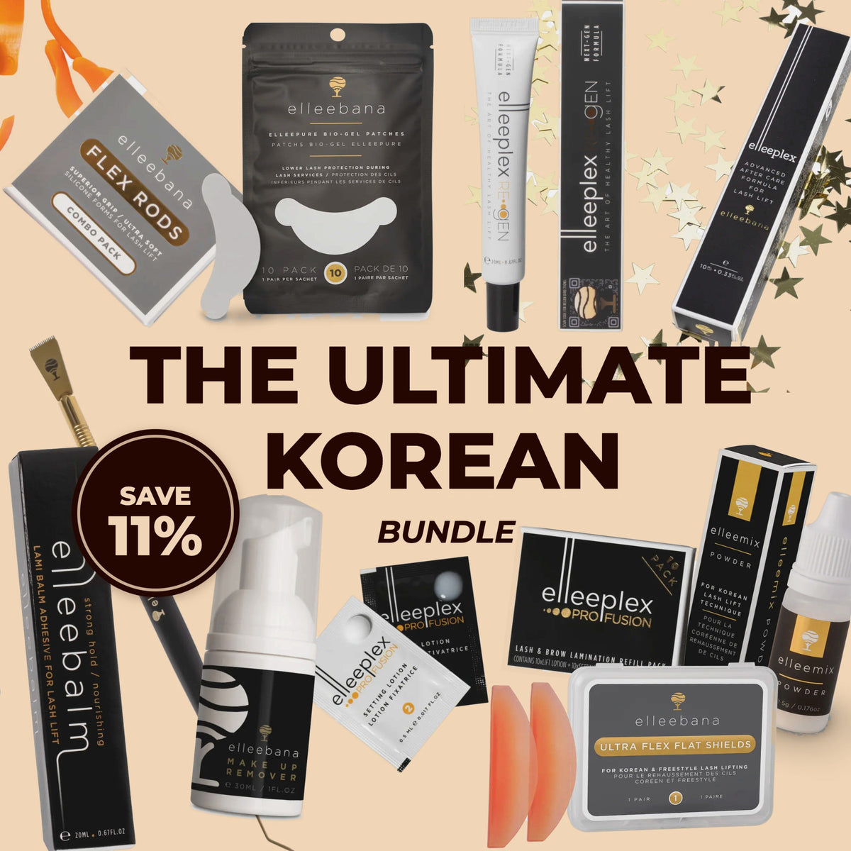 Ultimate Korean Lash Lift Bundle, save 11%, Elleeplex Profusion kit for lash lift and brow lamination, UAE