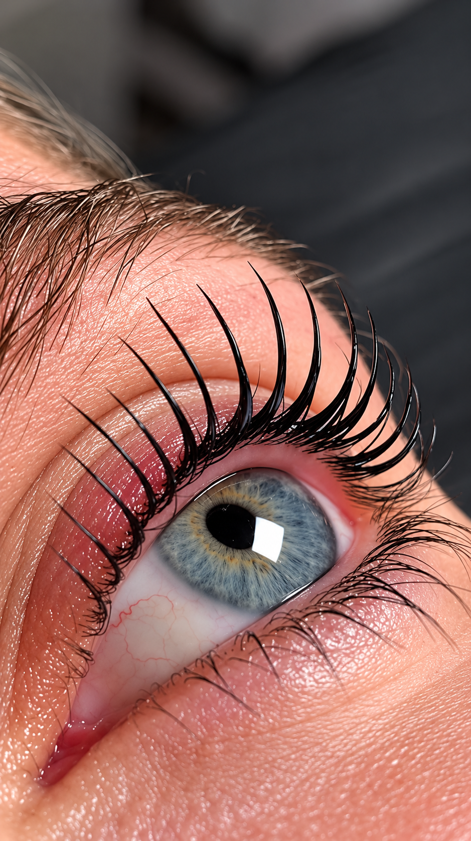 Korean lash lift close up result