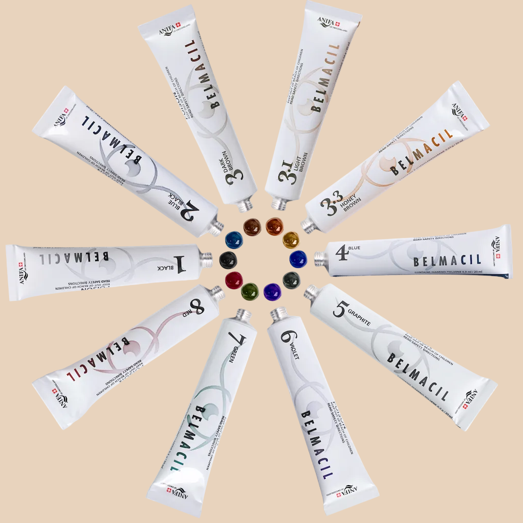 Belmacil professional lash and brow tint range, Swiss made, UAE supplier