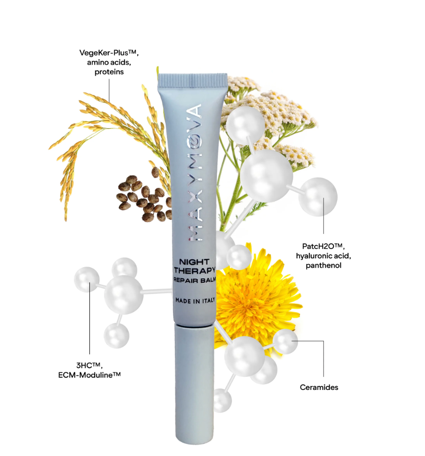 MAXYMOVA NIGHT THERAPY REPAIR BALM FOR LASHES & BROWS. NOURISHING AND STRENGTHENING TREATMENT