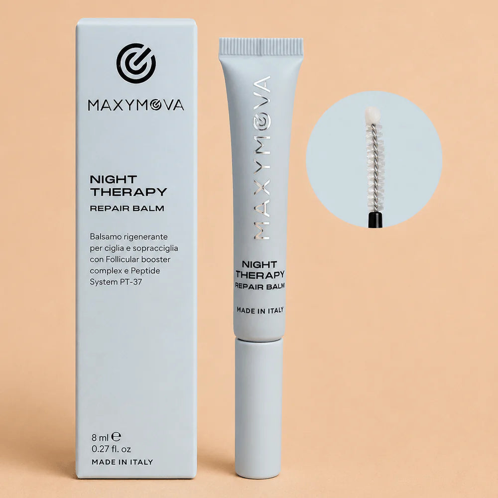 MAXYMOVA NIGHT THERAPY REPAIR BALM FOR LASHES & BROWS. بَلْسَم مُعَالَجَة مُغَذِّي ومُقَوِّي لِلرُّموشِ والحواجِبِ.