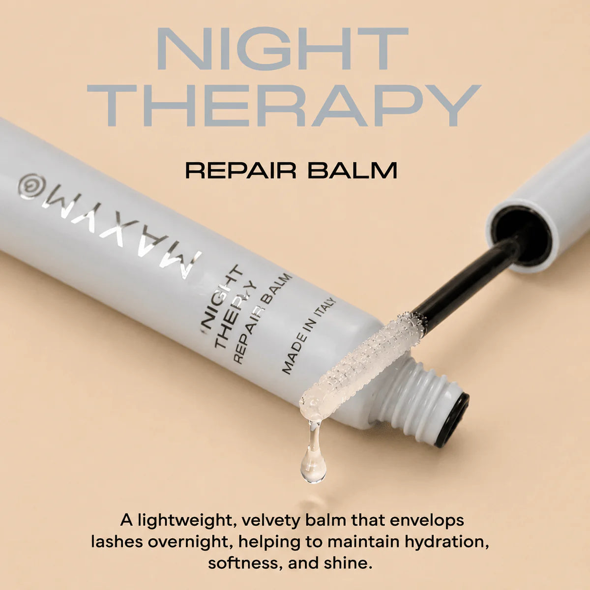 MAXYMOVA NIGHT THERAPY REPAIR BALM FOR LASHES & BROWS. NOURISHING AND STRENGTHENING TREATMENT
